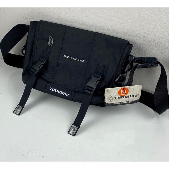 NWT Porsche Timbuk2 Freestyle Messenger Laptop Bag Commuter Crossbody XS Black E - Picture 2 of 13